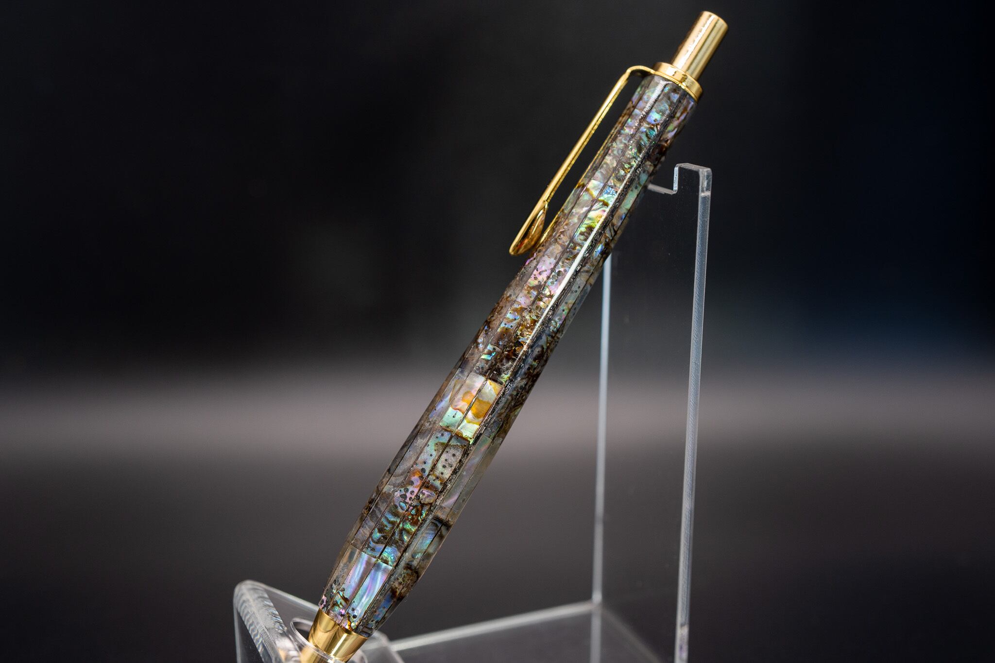 海洋の宝石】 アバロン gold MP | 木軸ペン工房 金杢犀