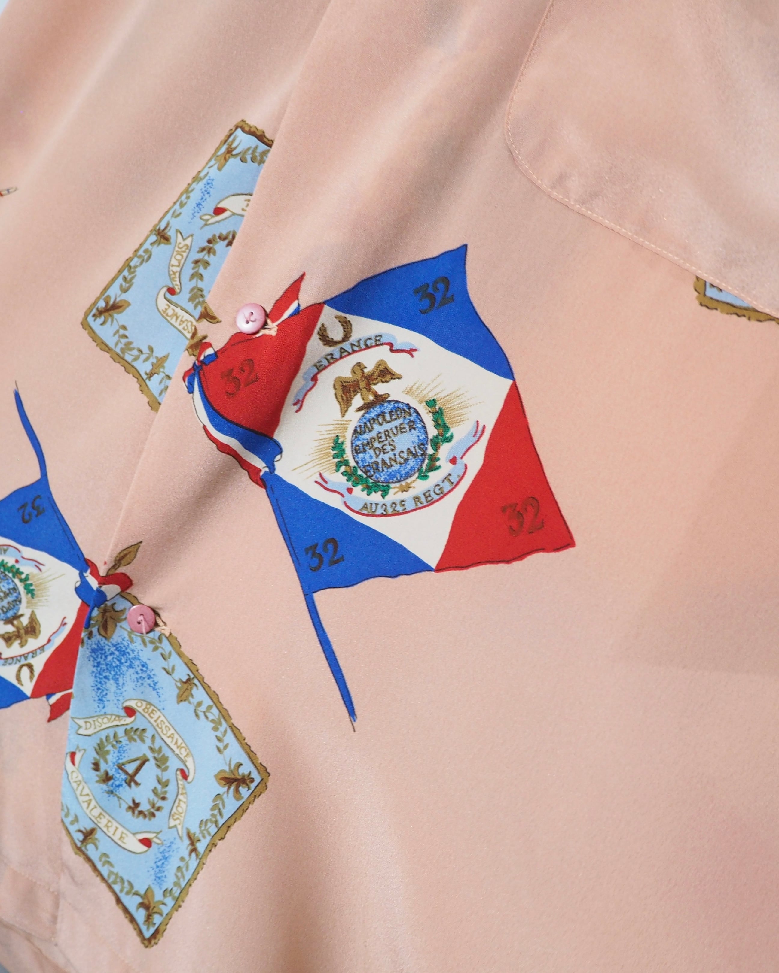 1990s " Karl Helmut " Flag pattern Design vintage SS open Collar shirt