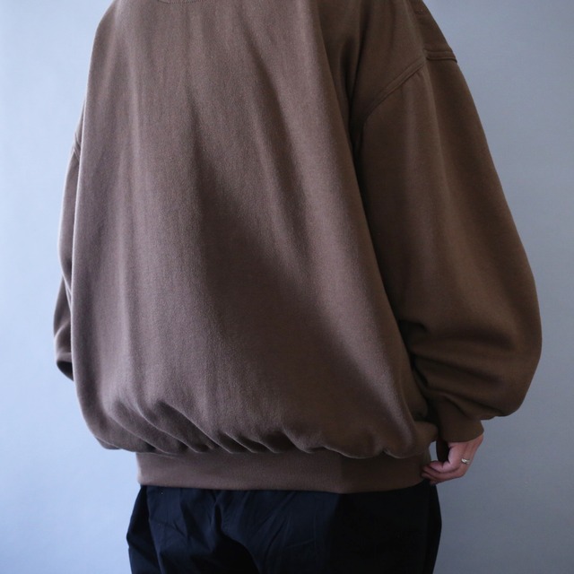 knit switching design XX over silhouette sweat pullover