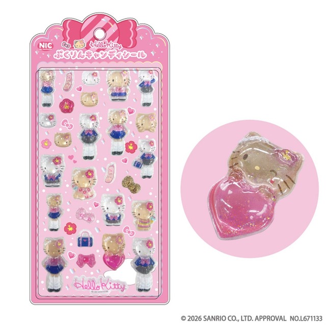 【ロット販売】【10入】MM・KU・KT ぷくりんキャンディシール ハローキティ(8321384)