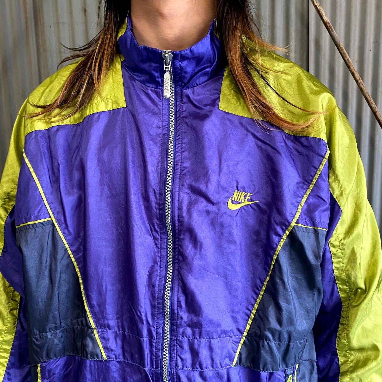 90年 銀タグ NIKE ナイキ スウォッシュロゴ バックロゴ刺繍 ナイロン  