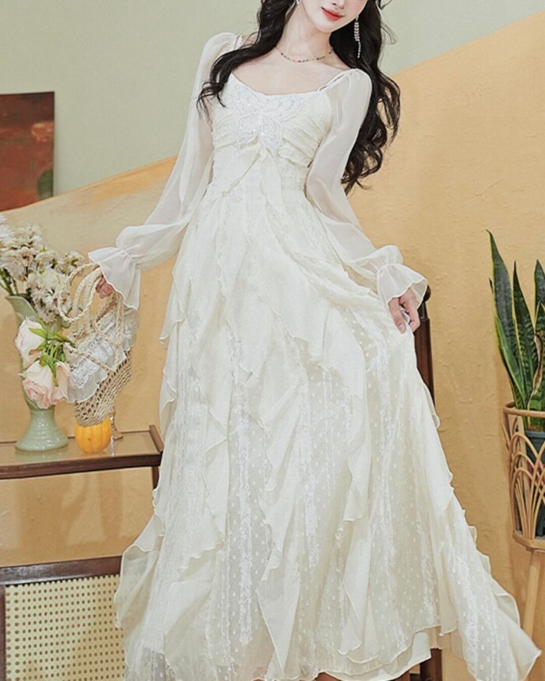 バタフライ2wayショルダーレースワンピース 2508498