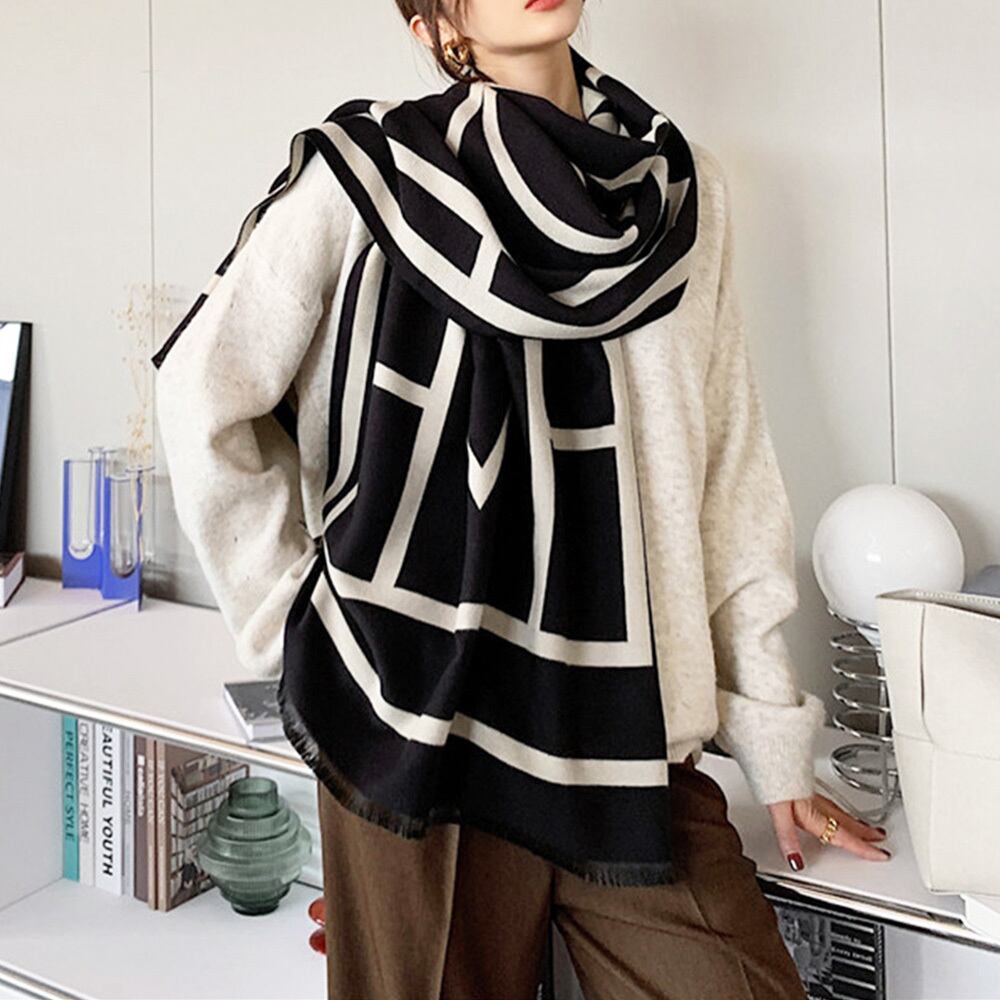 大判 リバーシブル マフラー レディース 秋冬 防寒 保温 ストール おしゃれ 大人 かわいい 大きめ カジュアル きれいめ 大人可愛い 大人女子