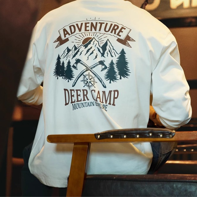 マウンテンプリント長袖Tシャツ 11141