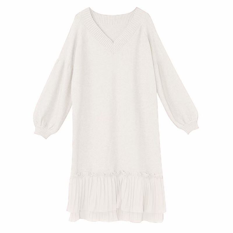 VネックニットワンピースAJ11009−2592