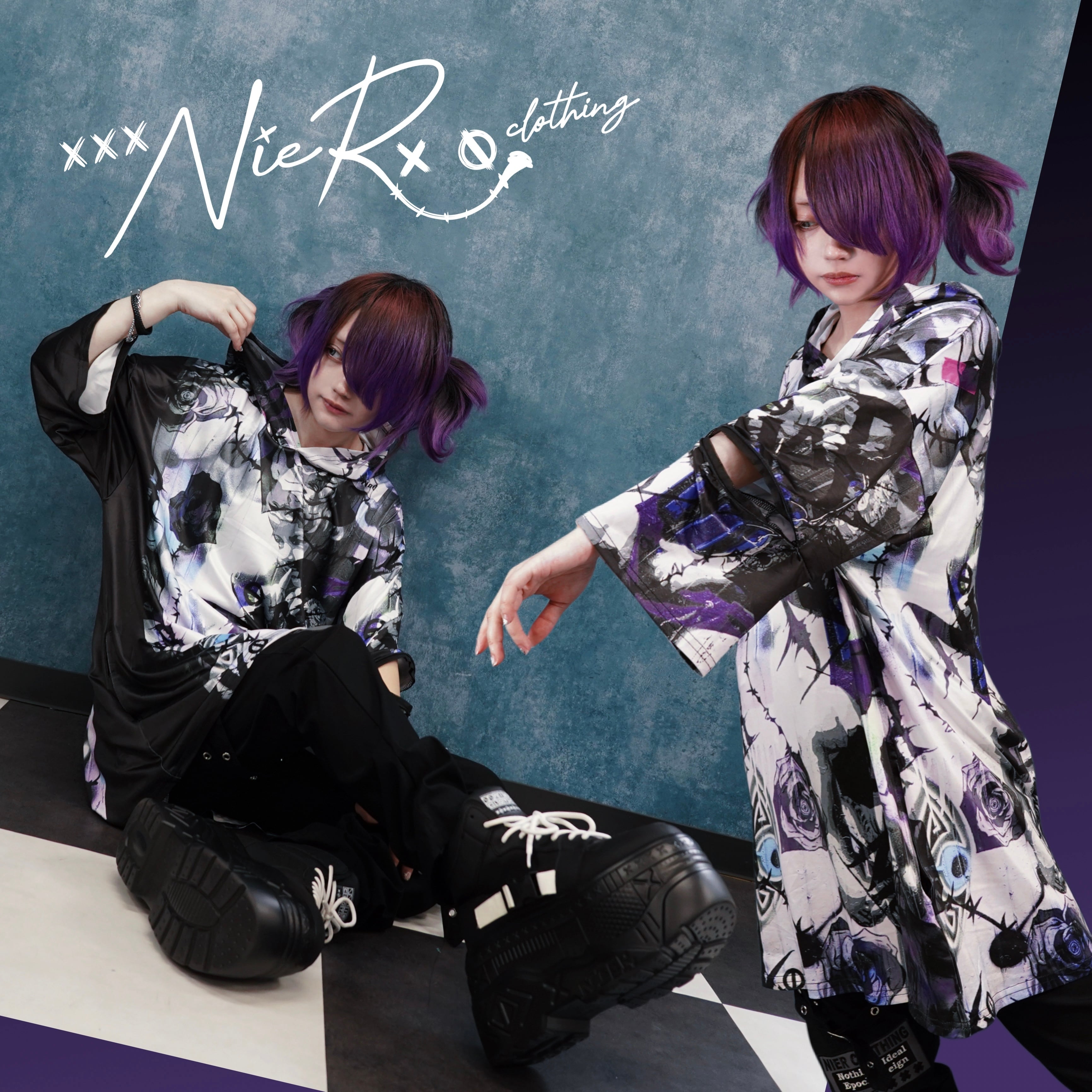 2WAY ZIP SLEEVE OVER SIZE PULLOVER【ROSE COLLAGE】 | NIER CLOTHING