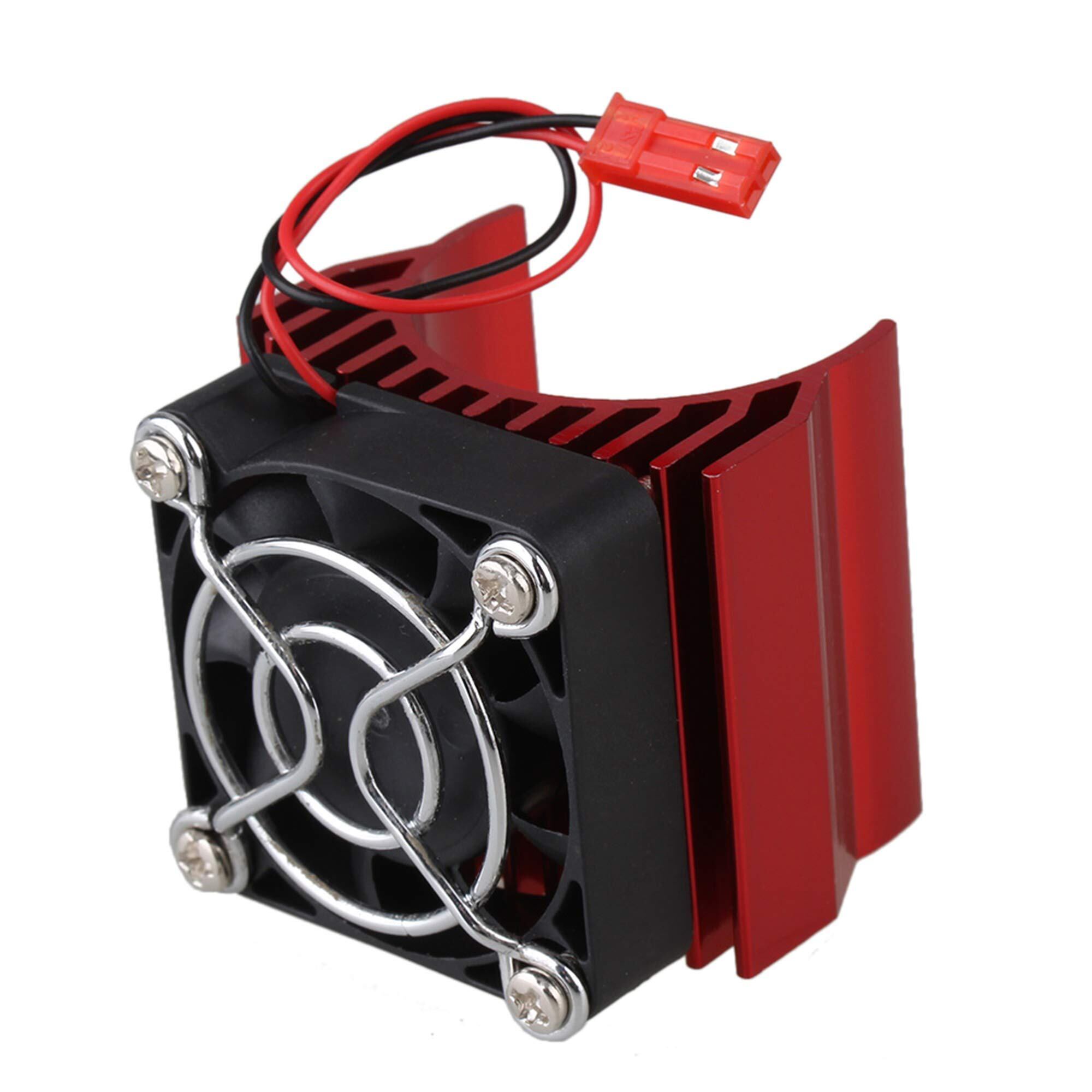 【在庫処分】Mxfans RC1:10 アルミニウム合金 540 550 モーター ヒートシンク 冷却ファン付き 1/10 RC カー モーター用 (赤)