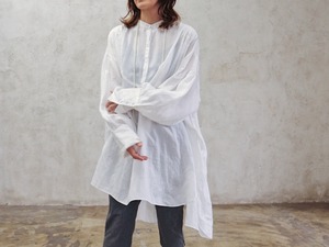 dress shirt / linen white 【last 1】