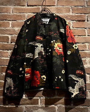【Caka act3】“CHICO’S”“和柄” Vintage Loose Cotton China Shirt Jacket