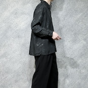jacquard weave pattern shirt black