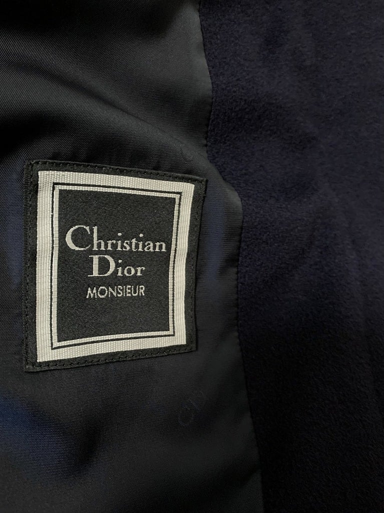 1980's Cashmere Design Soiutien Collar Long Coat "Christian Dior"