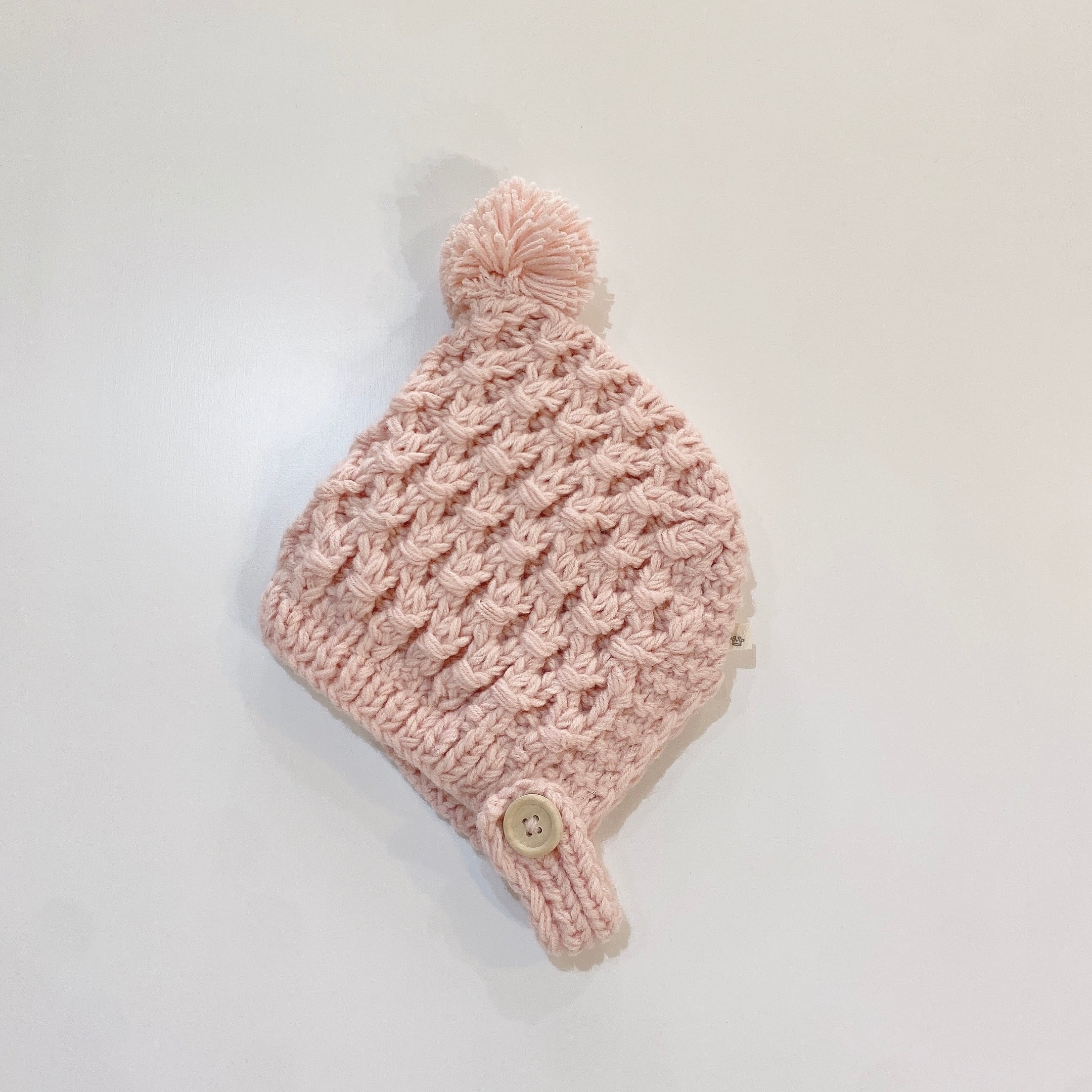 ぽんぽん付きニットボンネット