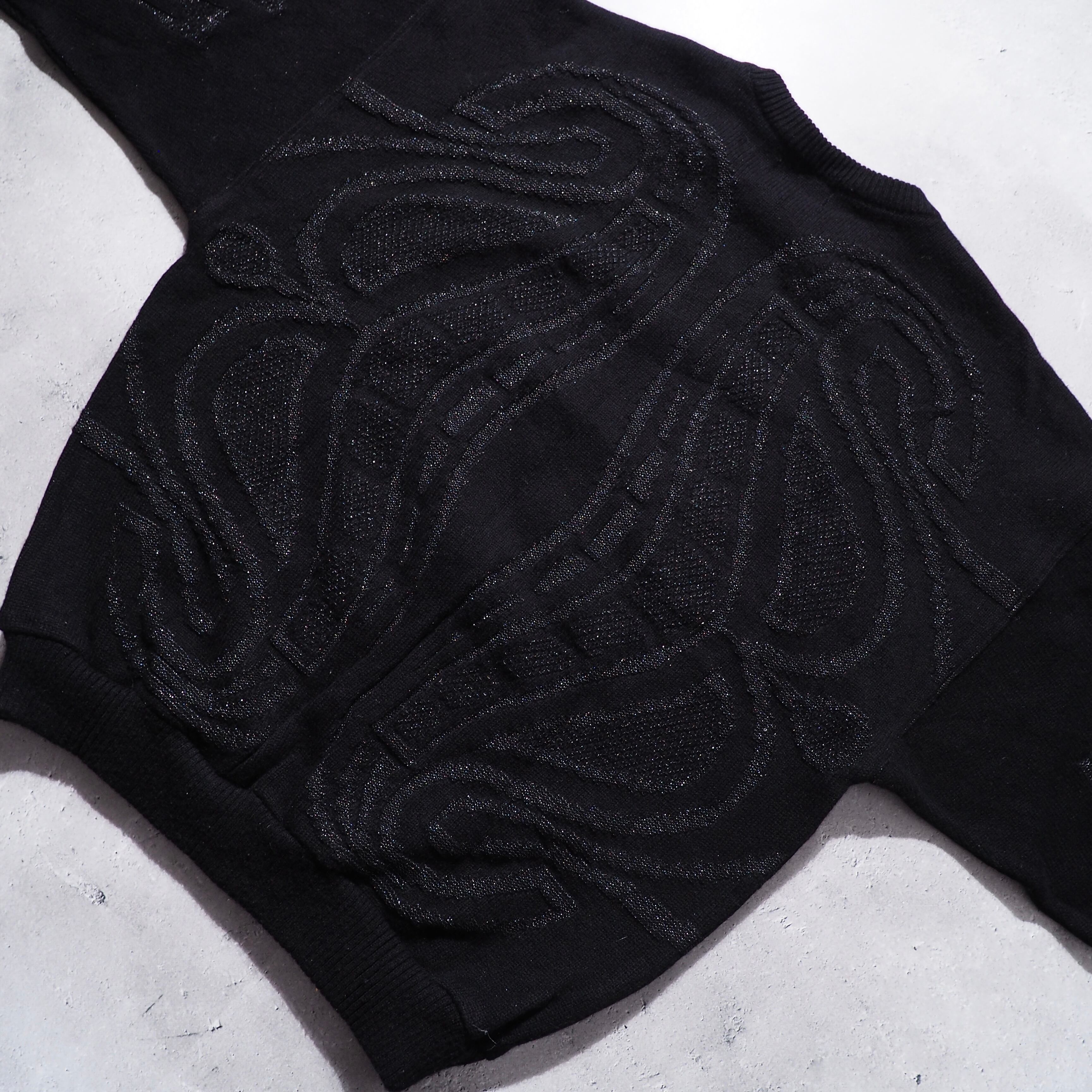 1990s ” santa fe ” Love logo embbossed 3D solid Design vintage loose knit