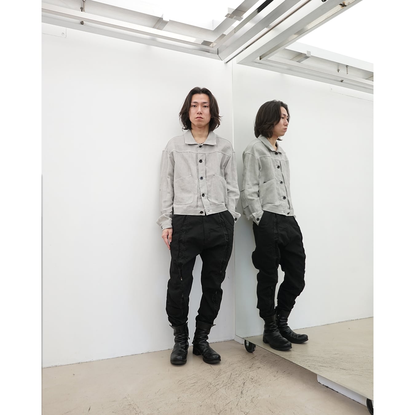 The Viridi-anne] (ザヴィリディアン) VI-3838-06 Ink dyed jacket