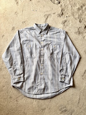 90s Levi`s SILVER LABEL/Check L/S Shirt/Korea製/L/チェック柄長袖シャツ/グレ－/シルバ－レ－ベル/リーバイス