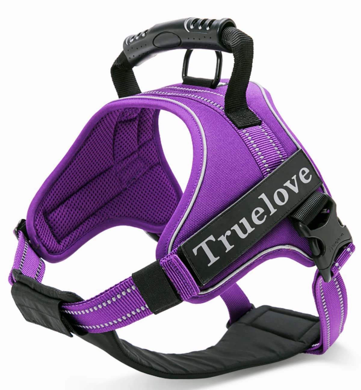 cocomall 2WAY喉に優しい犬ハーネス 負担軽減犬用ハーネス TRUE LOVE日本授権店 犬用胴輪 ドッグ ペット用品 3M反射材料 訓練 お出かけ ナイロン素材 小型犬、中型犬、大型犬に向け 通気性 調節可能 (XS, 紫色)