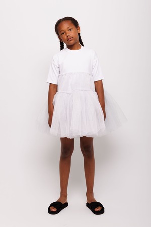 ＜CHRISTINA ROHDE＞ドッキング チュール ワンピース Dress No. 147（white)