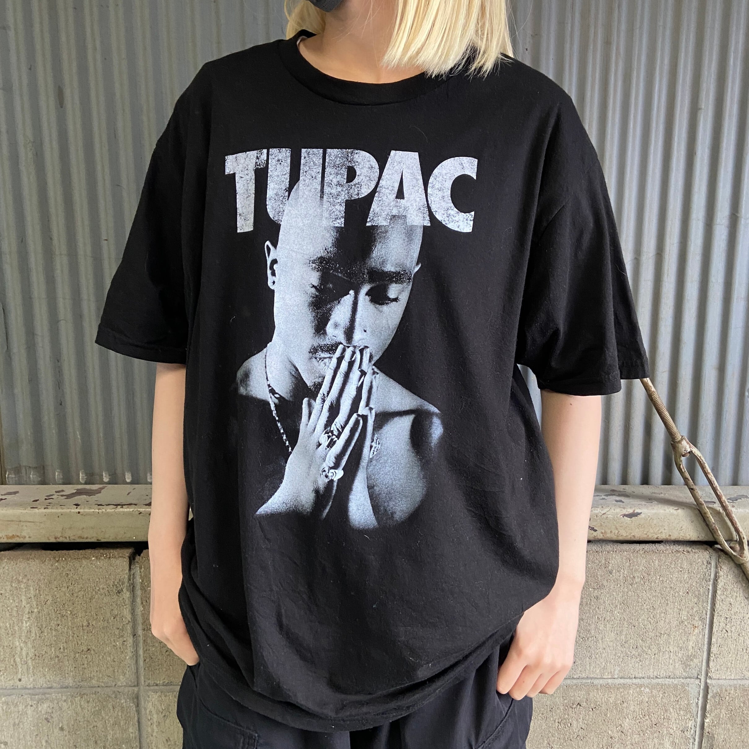 2PAC フォトプリント ラップTシャツ メンズXL 古着 TUPAC ツーパック 