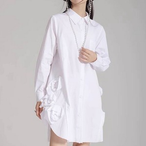 フラワーシャツワンピース A0082