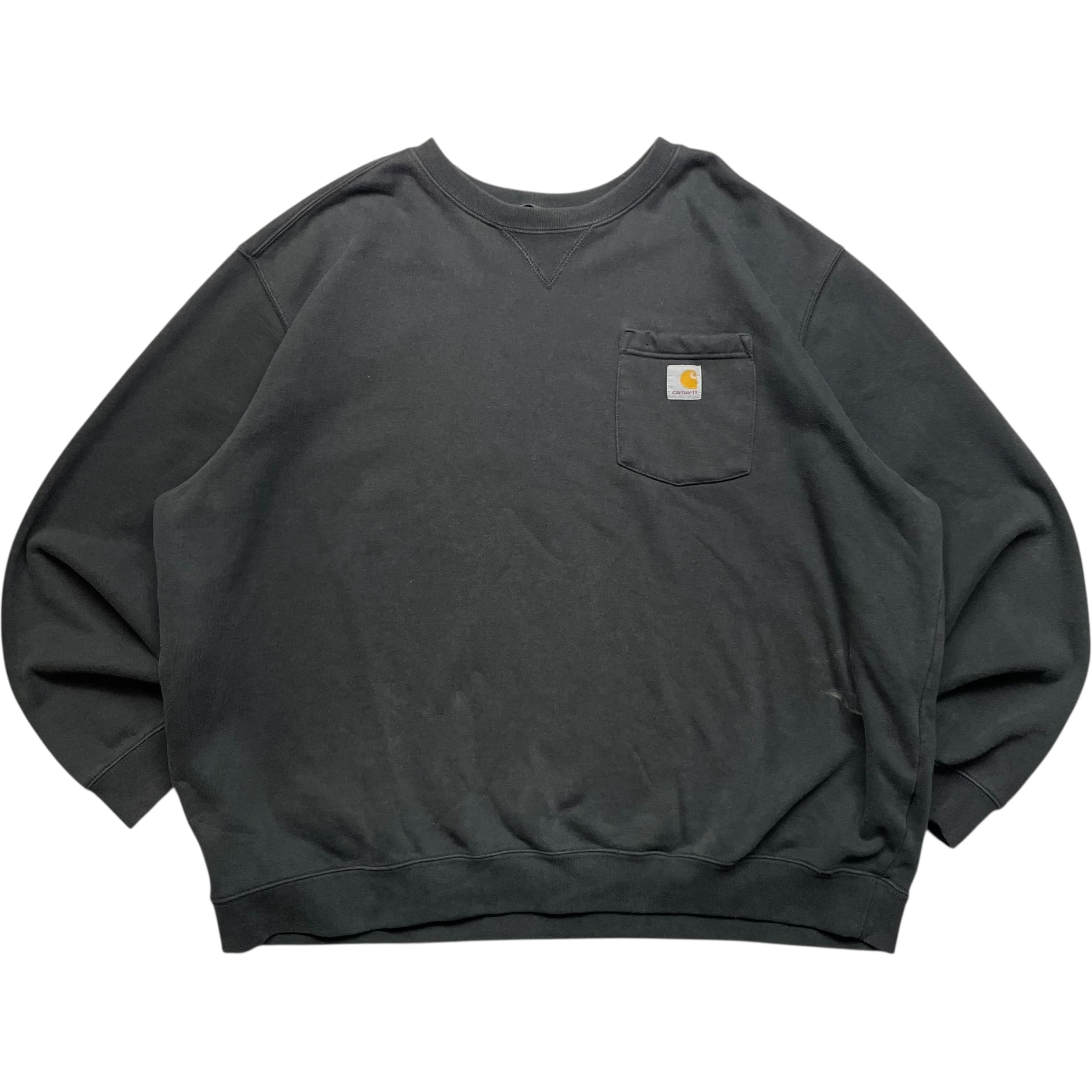 《2XL》Carhartt カーハート LOOSE FIT スウェット 胸ポケット 無地 ブラック no.9353