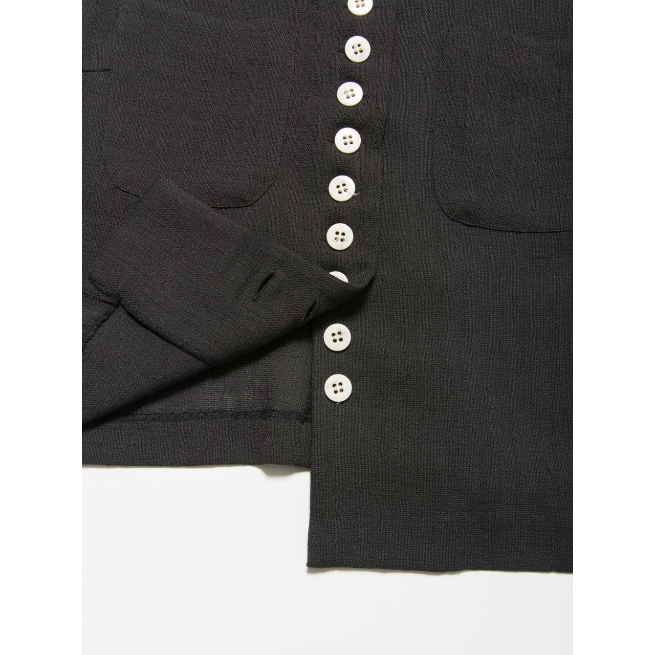 【Made in Japan】Mandarin collar h/s blouse（日本製マンダリンカラー半袖ブラウス シャツ）4d