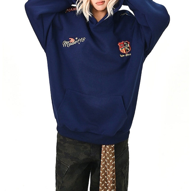 エンブレムスポーツフーディトップス 3col R01509