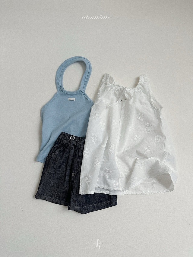 〘予約〙atomeme / Rene Rib Halter-neck Top
