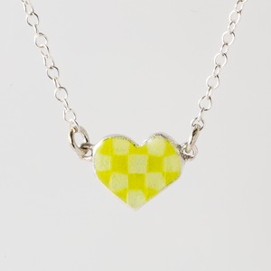 HEART   yellow & clear   - necklace -