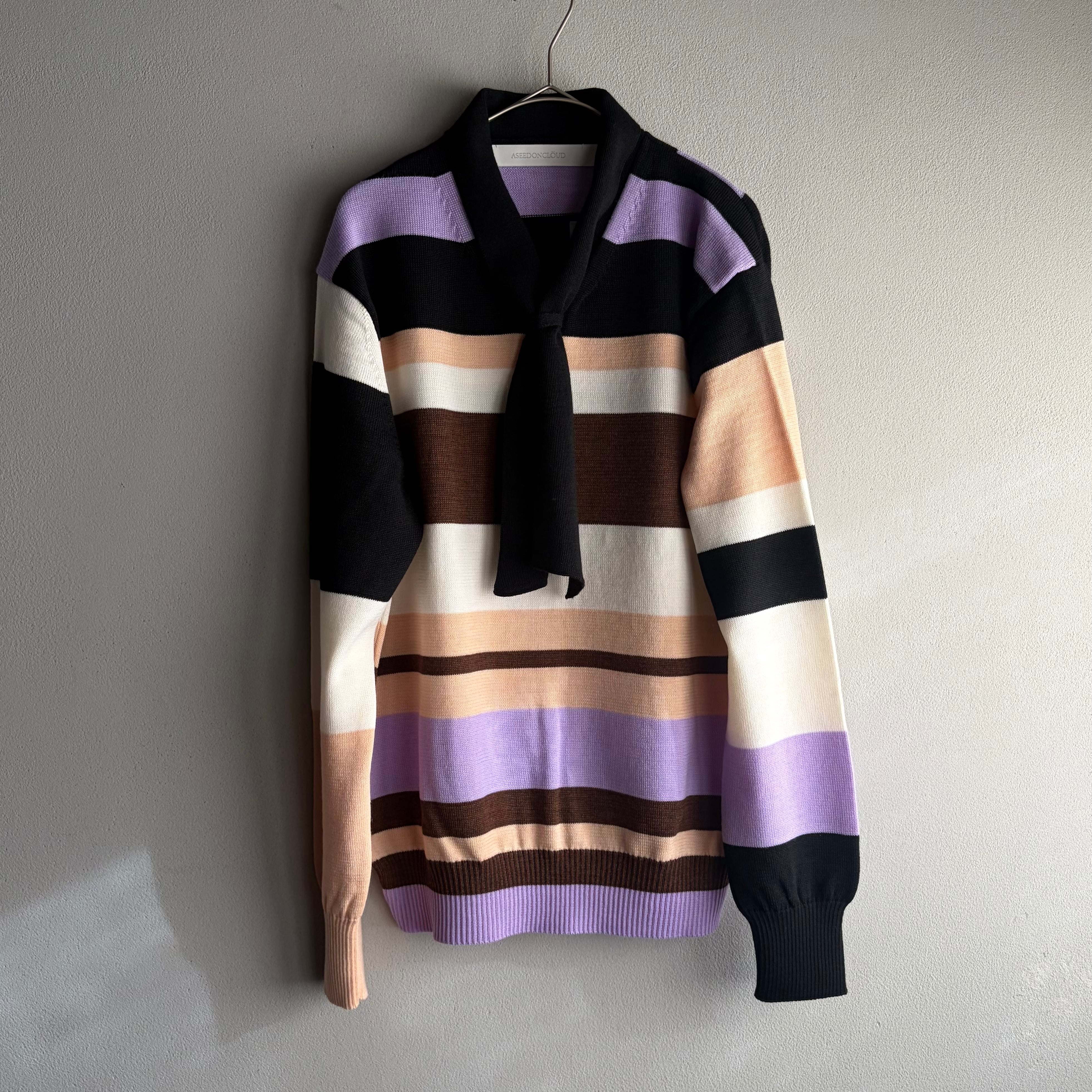 ASEEDONCLOUD/アシードンクラウド Okunensha Scarf knit / オクネンシャスカーフニット #262806 Black size M