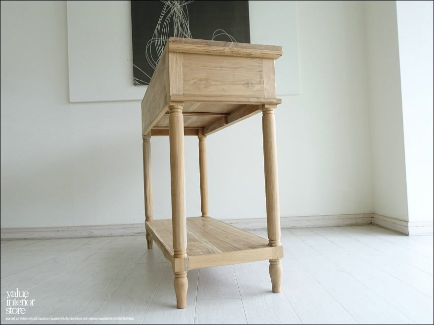 サイズ、デザインオーダー可！カウンターテーブルシャビーホワイト無垢材●受注製作 受注製作北欧☆ホワイトシャビー☆バーカウンターテーブル1500☆棚付