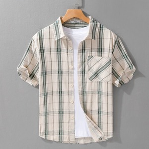 【M-3XL】Modern Check Short Sleeve Shirt / モダン チェック 半袖 シャツ