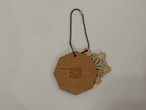 組子柄　木のキーホルダー（和柄：青海波）