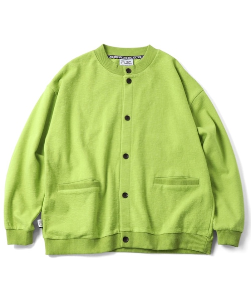 gym master ジムマスター ブロックインレーボタンカーディガン G433748 メンズ レディース ユニセックス カーディガン 通年 軽量 大阪 店舗 取り扱い ライム