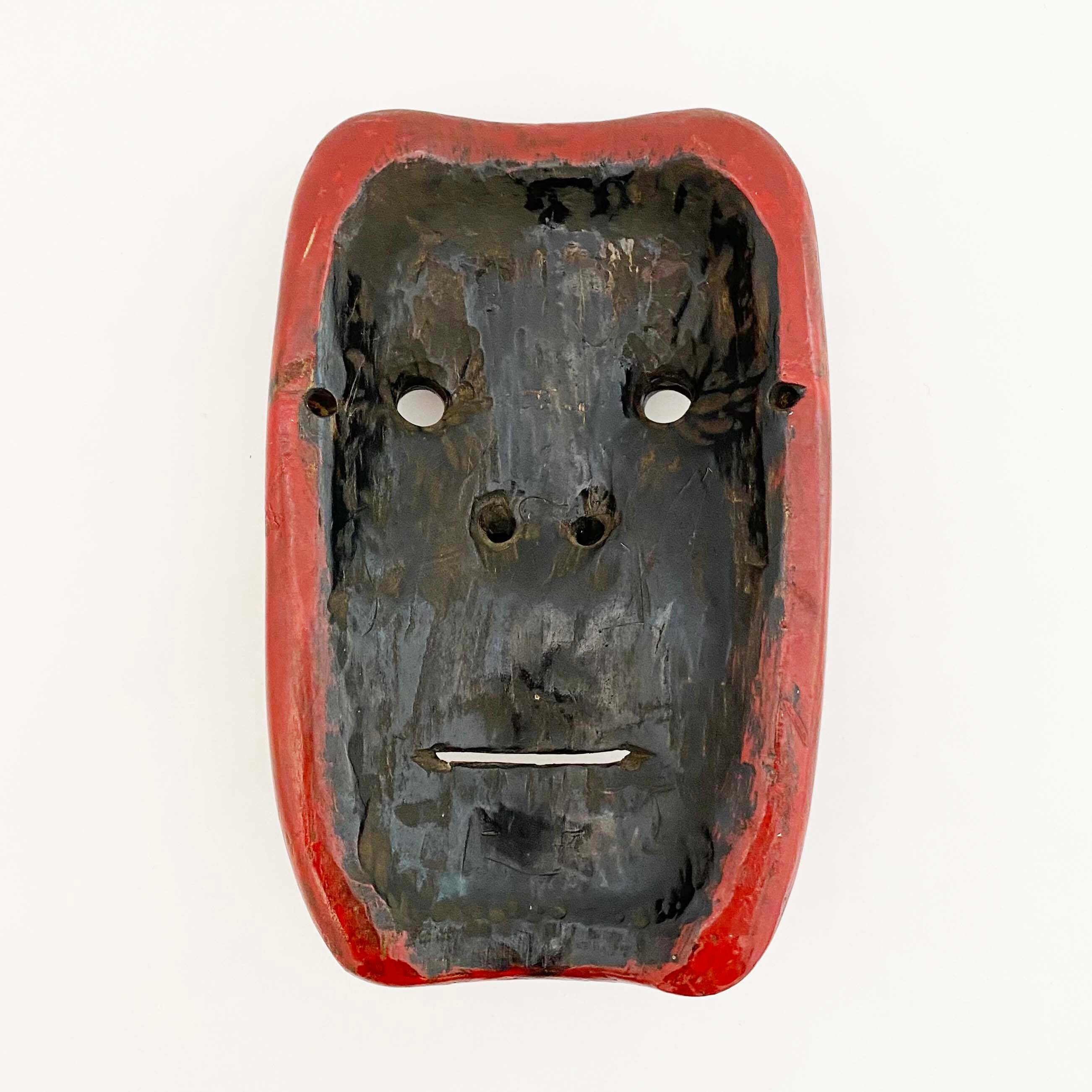 ヴィンテージ木製赤鬼面