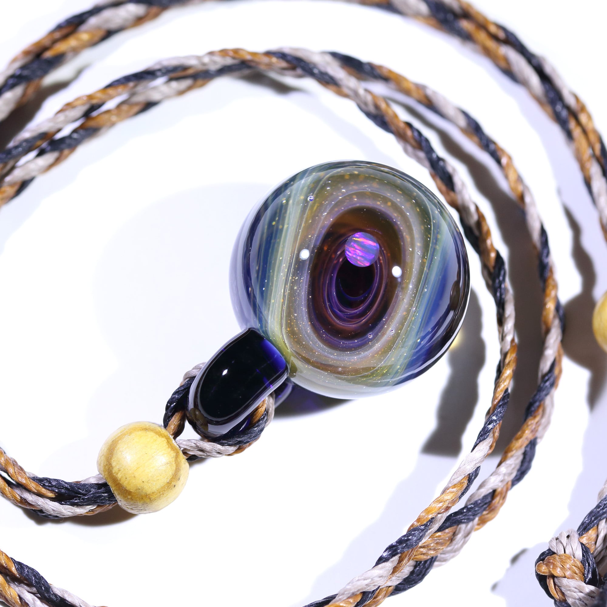 27mm Galaxy Glass Pendant 宇宙ガラスペンダント (螺旋状銀河） no