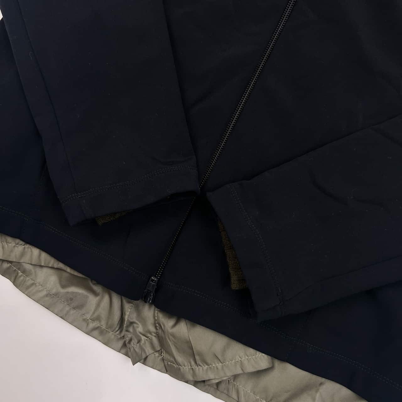 イタリア製 PIANURASTUDIO ピアヌラストゥーディオ 重ね着風 デザイン フード パーカー ジャケット 40/ブラック レディース