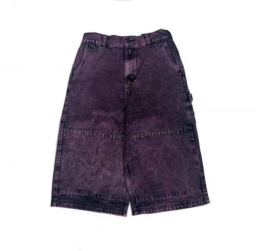POETIC COLLECTIVE SCULPTOR SHORTS PURPLE ACID DENIM WASH サイズM