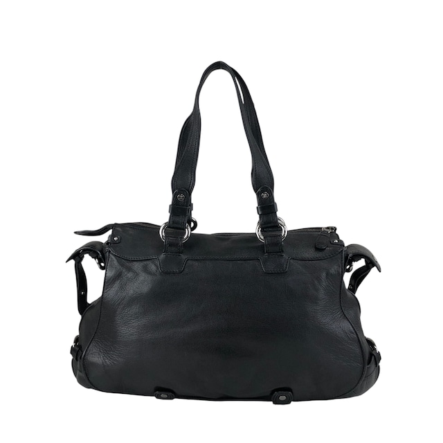 CELINE セリーヌ トリオンフ ハンドバッグ ショルダーバッグ 2way ブラック プレートロゴ レザー vintage ヴィンテージ オールド 4xt5x6