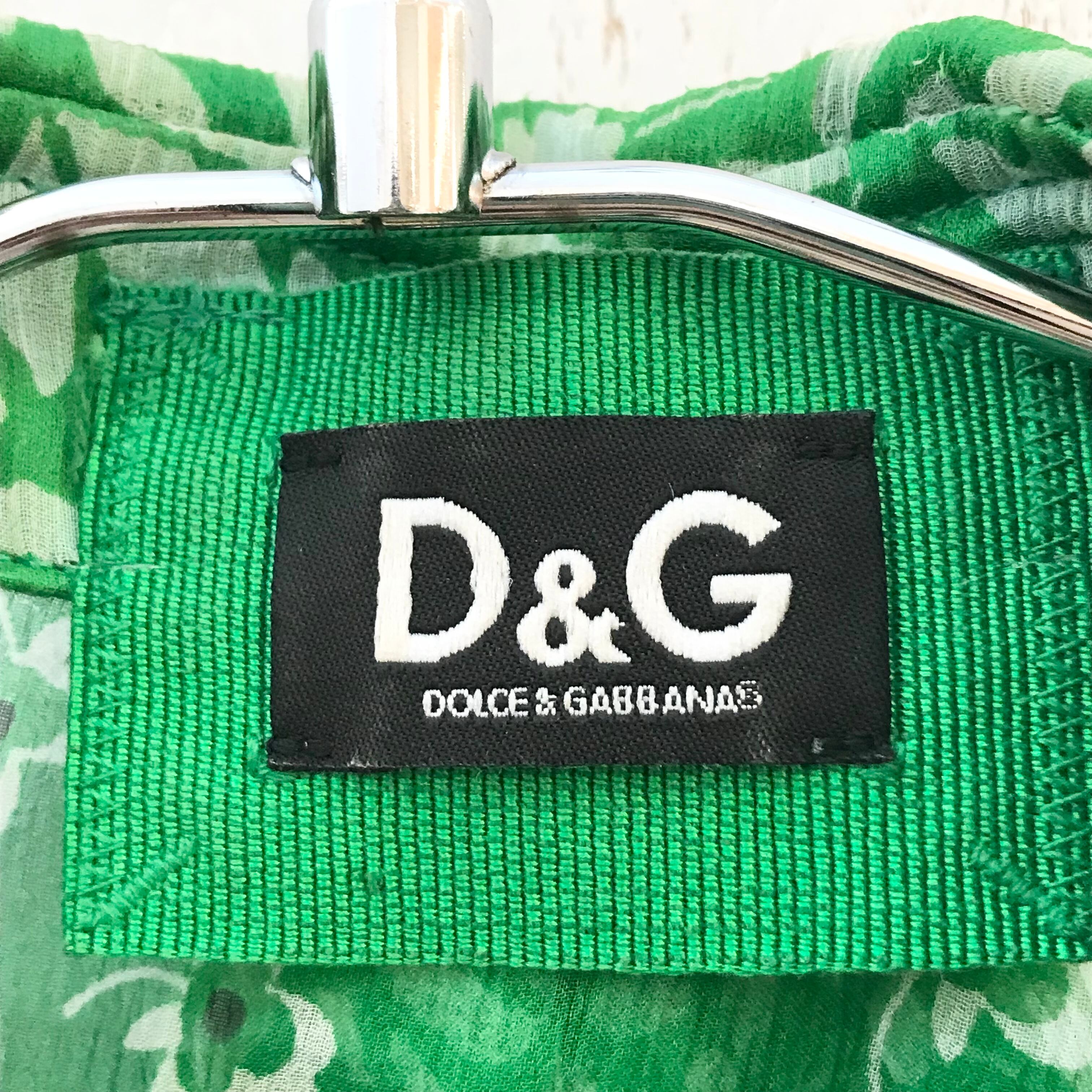 D&G/DOLCE&GABBANA/chiffonblouse/green/ribbontie/silk100％/サイズ44