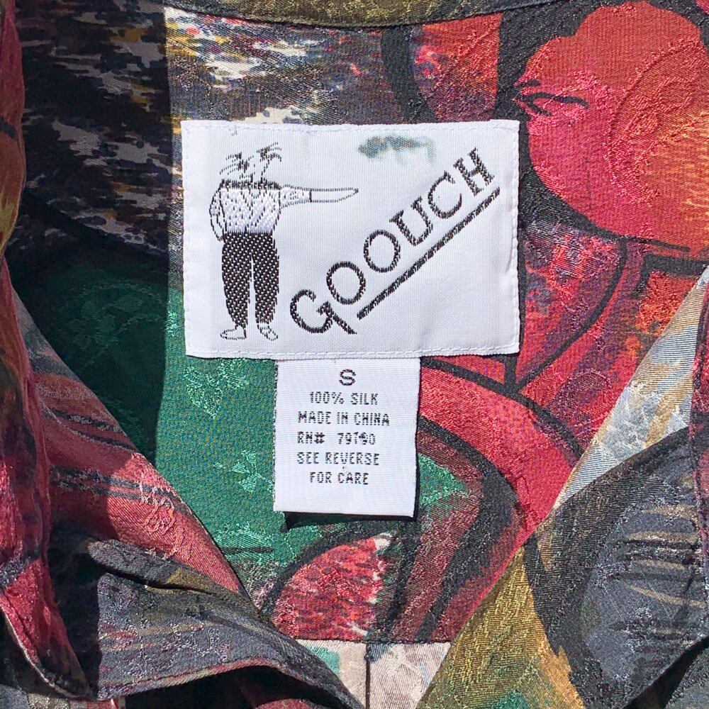 Gooch [GOOUCH] Vintage Art Print S / S Silk Shirt [1990s] Vintage
