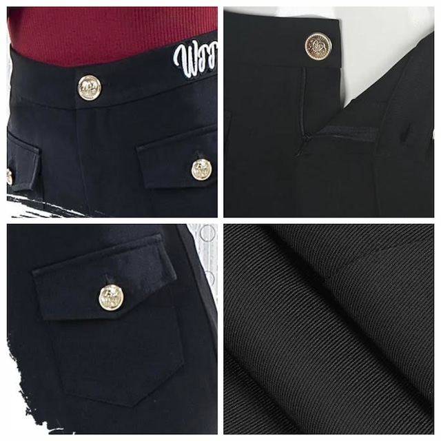 ハイウエスト ワイドレッグ センタープレス ダンスパンツ 2col D00605