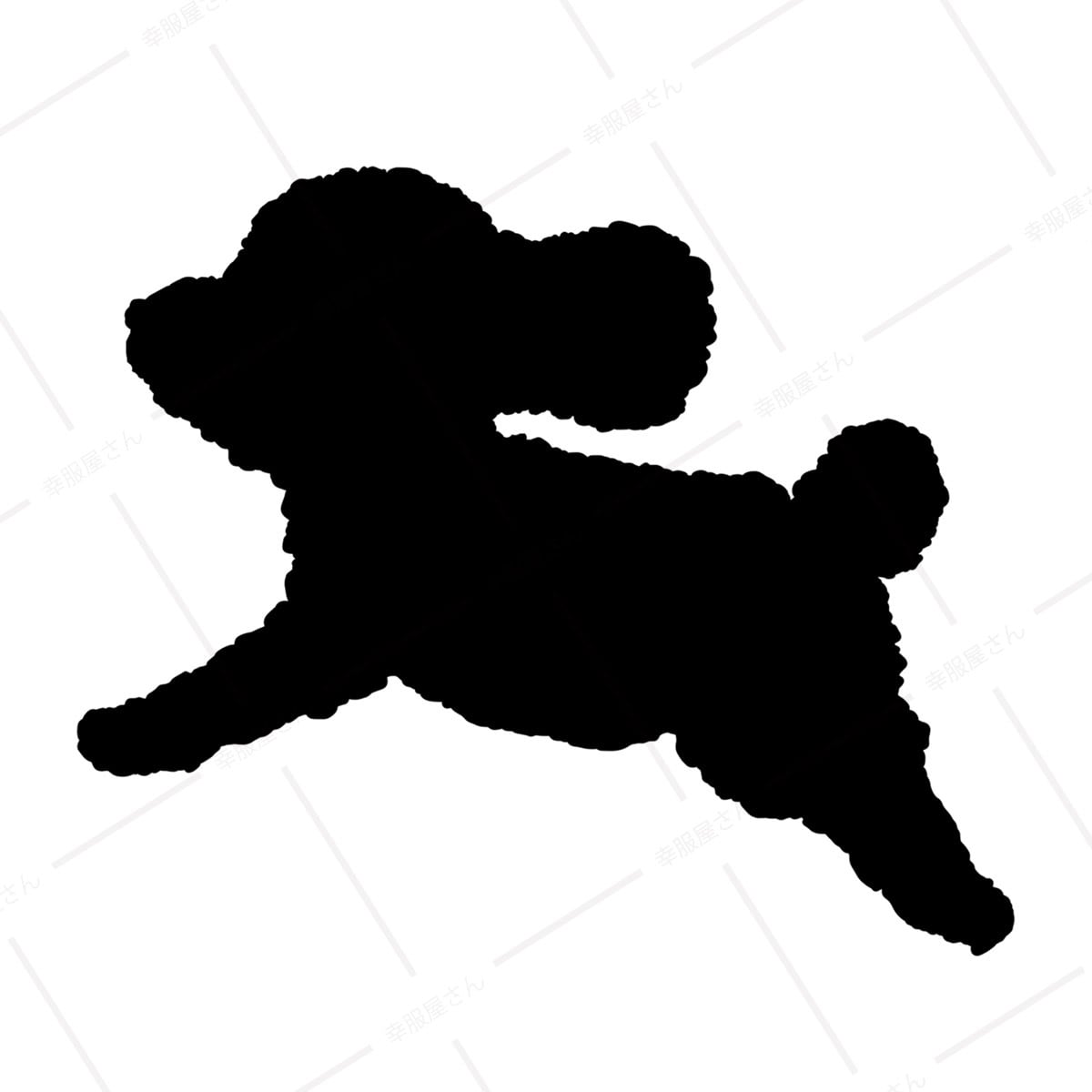 トイプードル シルエット デザイン ワンポイントTシャツ dog66 犬 トイプー 好き 服 イラスト