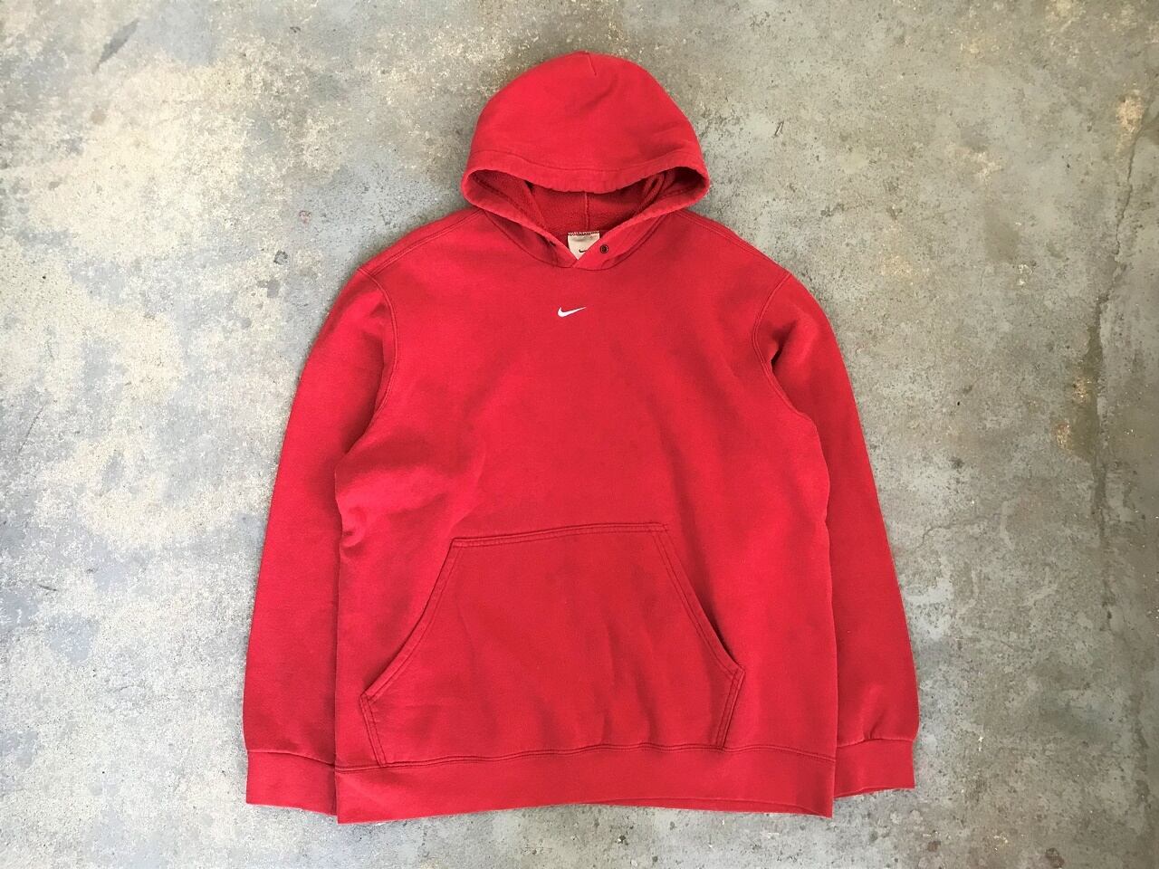 90~2000s NIKE small swoosh hoodie MADE IN MEXICO【RED】