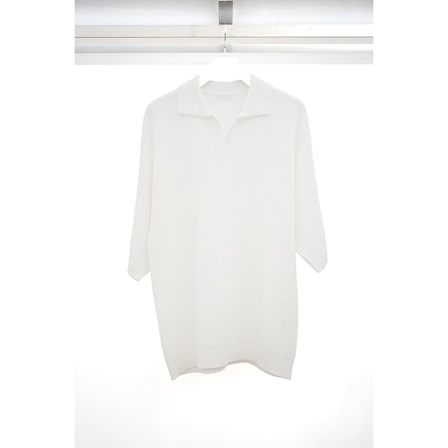 [Blanc YM] (ブランワイエム) BL-24S-SKS Skipper Knit Shirt (White)