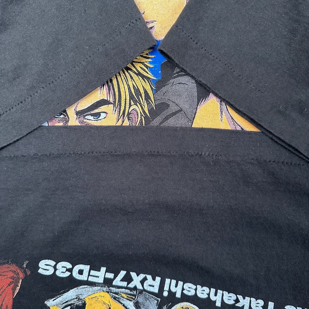 頭文字D 両面プリント シングルステッチ キャラクタープリント アニメT