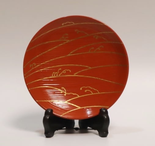 洗い朱わらび波 蒔絵引盃 10客 | 賢祥堂 うつわ店 洗い朱わらび波 蒔絵引盃 10客 | 賢祥堂 うつわ店