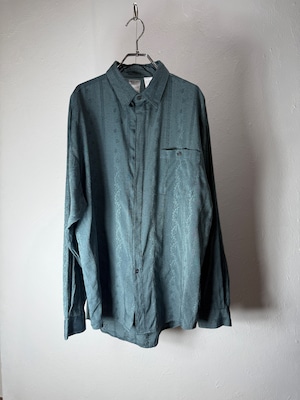 90’s Rayon Blend Botanical Stripe Shirt