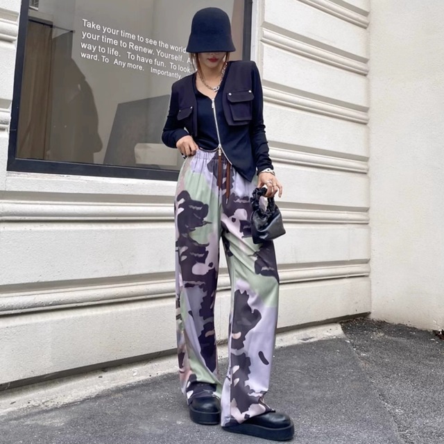 Marble Pattern Drawstring Pants 01327