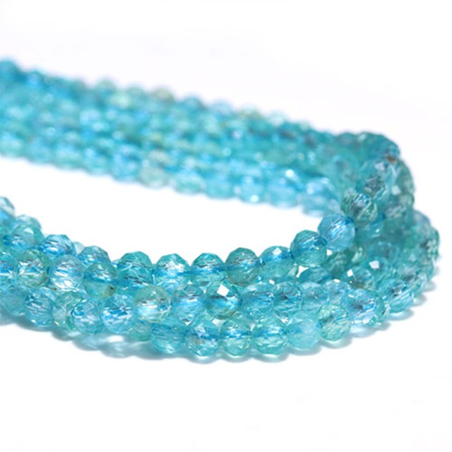 〔E1-100〕天然石 約3mm ブルーアパタイト 連材 apatite 燐灰石