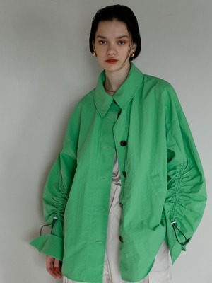 drawstring soutien collar jacket（green）